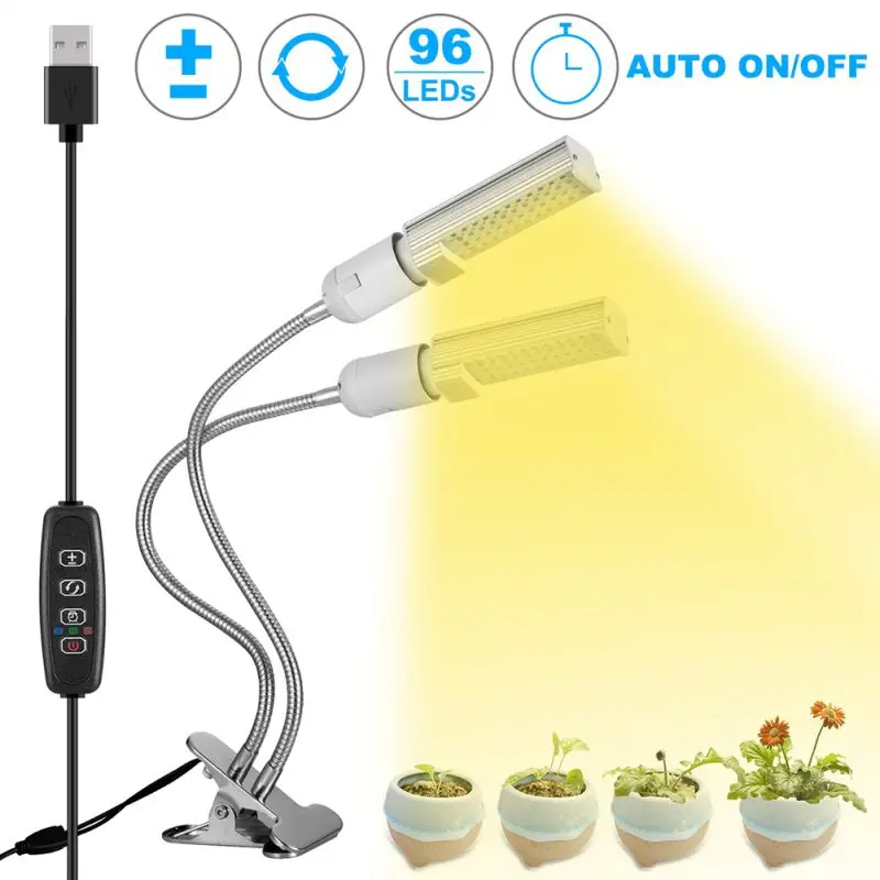 

Led Plant Light 30/48 W Full Spectrum Timer Lamp For Plants Adjustable Clip On The Desk For Succulent Indoor Plants