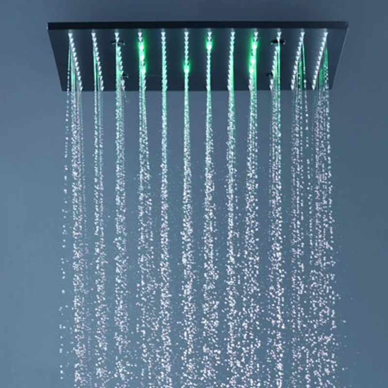 Description Picture 4 of itemHotel Modern Black Shower Set LED Ceiling Rainfall Mist Shower Panel Head Thermostatic Diverter Valve 3 Functions Bathroom