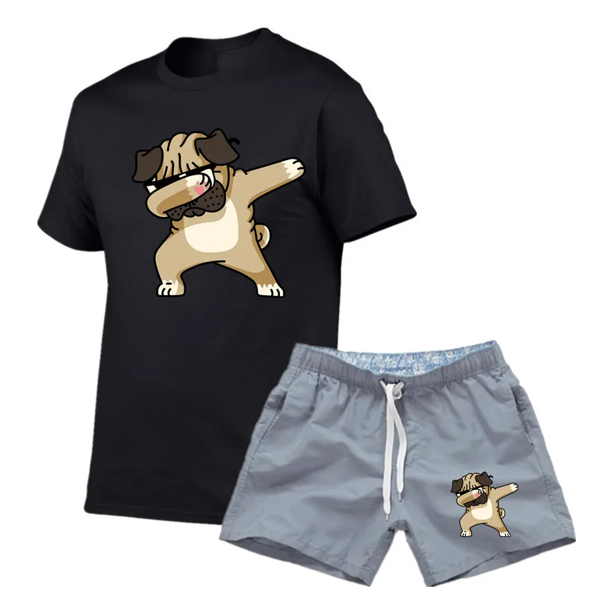 

2019 new Summer Hot Sale Men's Sets T Shirts+shorts Two Pieces Sets Casual Tracksuit Male Tshirt Gyms Fitness trouser suit