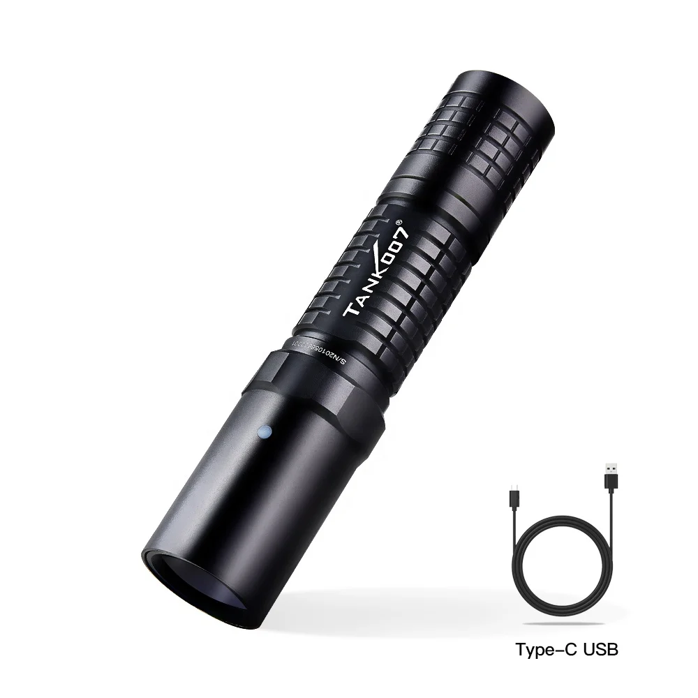 TANK007 Police NDT Forensic 365nm Korea UV LED Flashlight Blacklight Ultraviolet Light Black Light USB Rechargeable Mini Lamp