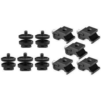 

5Pcs Camera Metal Cold Shoe Hot Shoe Flash Bracket Mount Adapter & 5 Pack 1/4 Inch Flash Hot Shoe