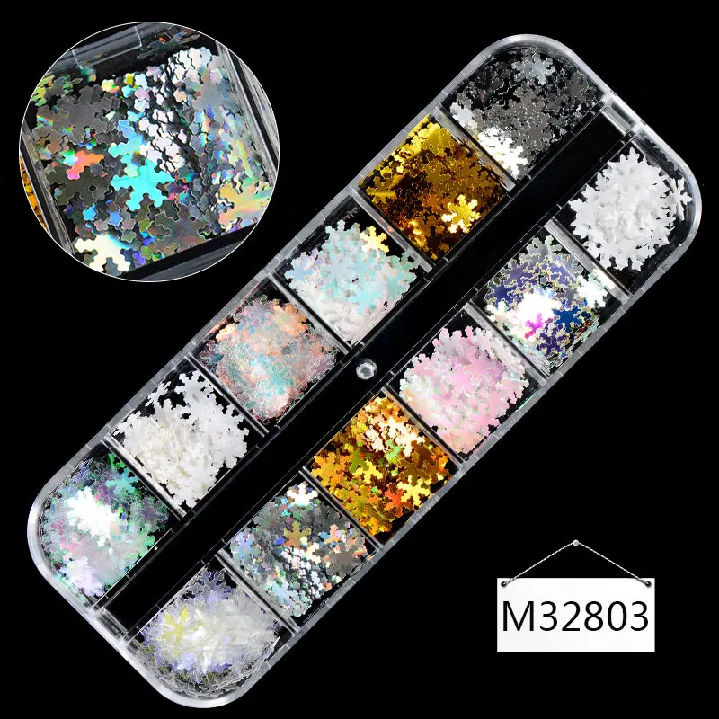 M32803 T-TIAO-клуб, 1 коробка, голографическая бабочка, блестящие хлопья, смешанные цвета, Стразы для ногтей, 3D кристалл, AB стекло, сделай сам, украшение для ногтей - Цвет: M32803