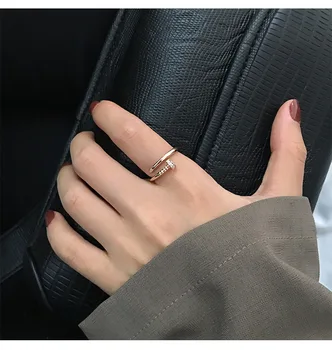 

925 Sterling Silver Open Nail Adjustable Ring fashion personality Index Finger Rings Men and Women Anniversary fine Jewelry Gift