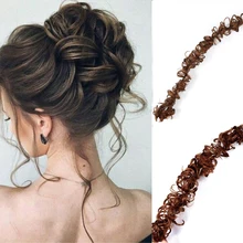 MANWEI синтетический эластичный волнистый кудрявый HairElastic Band кудрявый пучок волокна температура волокна поддельные шиньон эластичный