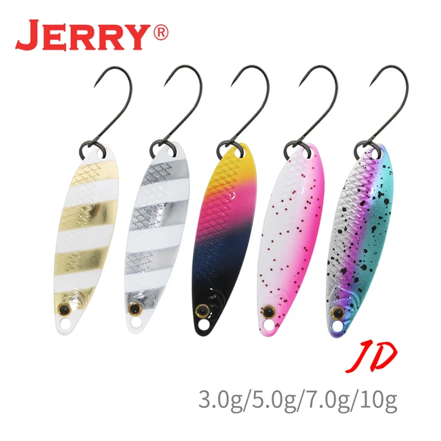 Jerry JD Long Casting Metal Spoon Fishing Lure Treble Hook Spinner