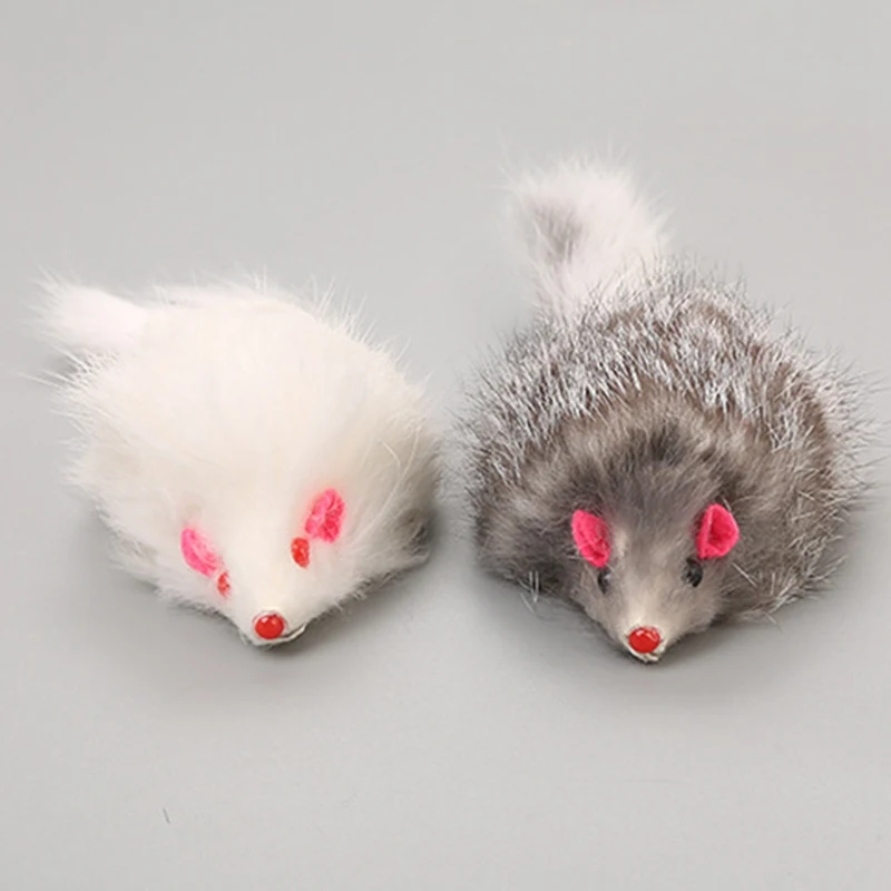 1pc False Mouse Cat Pet Toy Cat Long Haired Tail Mice Soft Real Rabbit Fur Toys For Cats Dogs Toys