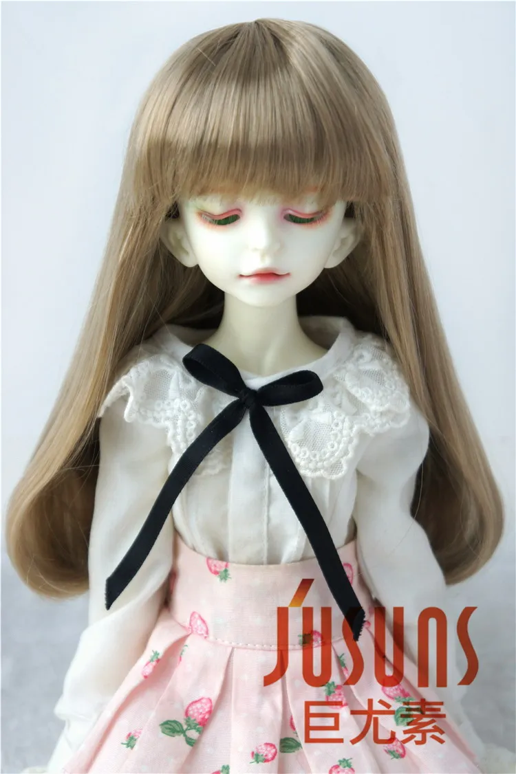 Size 7-8inch SM4B JD319B 1/3 1/4 синтетический мохер BJD кукольные парики Размер 7-8 дюймов 8-9 дюймов длинные кукольные парики с полной челкой аксессуары для куклы - Цвет: Size 7-8inch SM4B