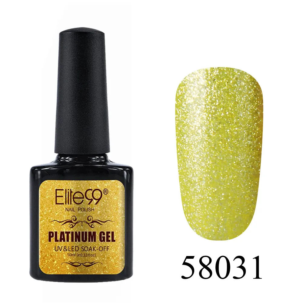 58031 Elite99 Гель-лак для маникюра Полупостоянный Vernis верхнее покрытие УФ светодиодный 10 мл гель покрытые лаком ногти искусство Блестящий УФ лак для ногтей с блестками лак - Цвет: 58031