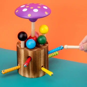 

Kids Toys Montessori Educational Wooden Toys Magnetic Catch Worm Puzzle Toys Math Toys Baby Early Educational Toys For Children