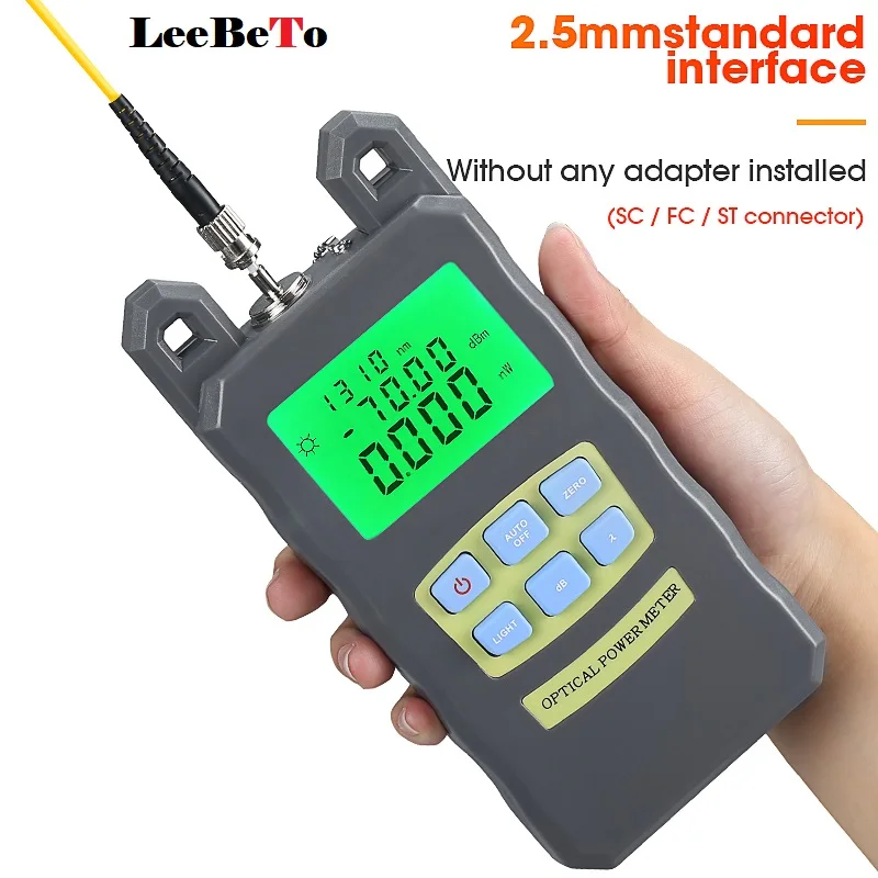 LeeBeTo High-precision Optical Power Meter -70dBm~+10dBm Fiber Optical Cable Tester SC/FC 2 Kinds Interface Connector