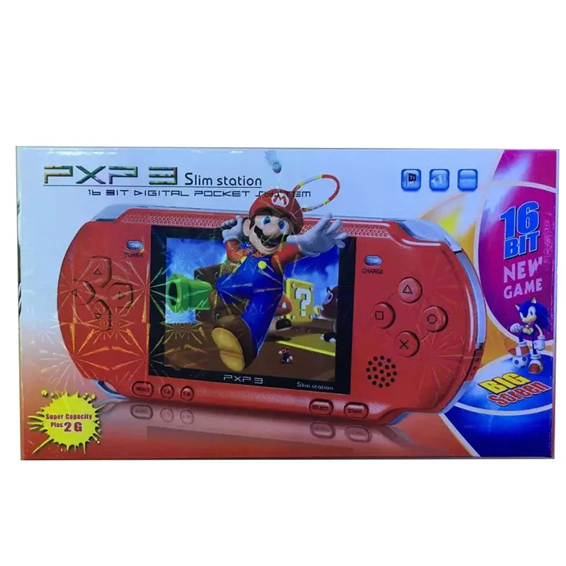NEW PXP3 Game Console Handheld Portable 16 Bit Retro Children Kids MD2700 Video Palyer Built-in 150 Games | Электроника