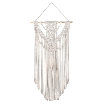 

Macrame Woven Wall Hanging Boho Chic Bohemian Room Geometric Tapestry Art Beautiful Apartment Dorm Decoration