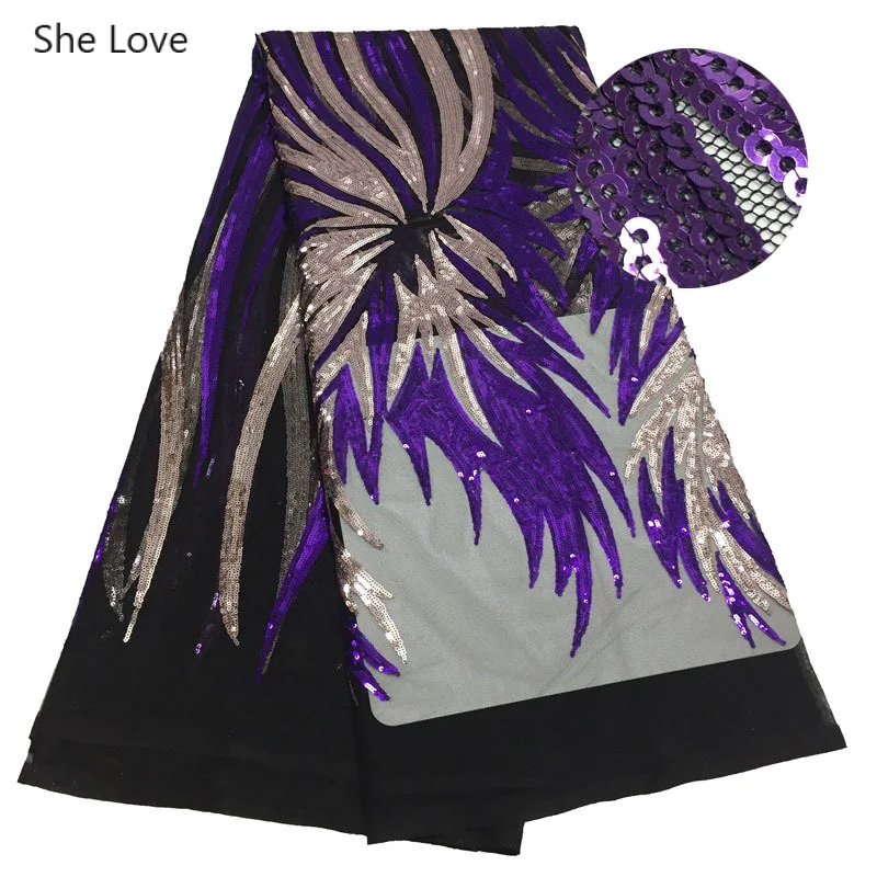 She Love 5 ярдов Цветочная рельефная кружевная ткань Высокое качество африканская французская кружевная ткань для свадебного платья подарки