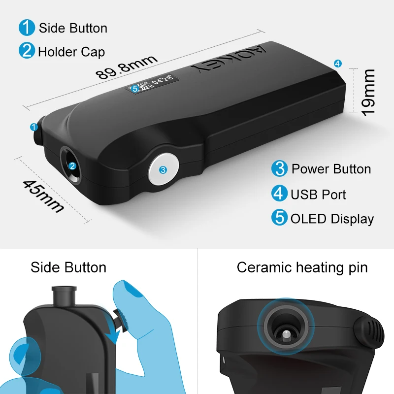 Online Iqo s und Heets Elektronische zigarette heizung mit bildschirm Aokey ix zigaretten iqo technologie Tabak heizung rauch wärme nicht brennen