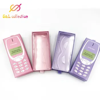 

Eyelash Packaging Box Cell Phone Custom Logo Fake False Lash 3D Mink Eyelashes Boxes Faux Cils Lashes Stripe Empty Case Pull box