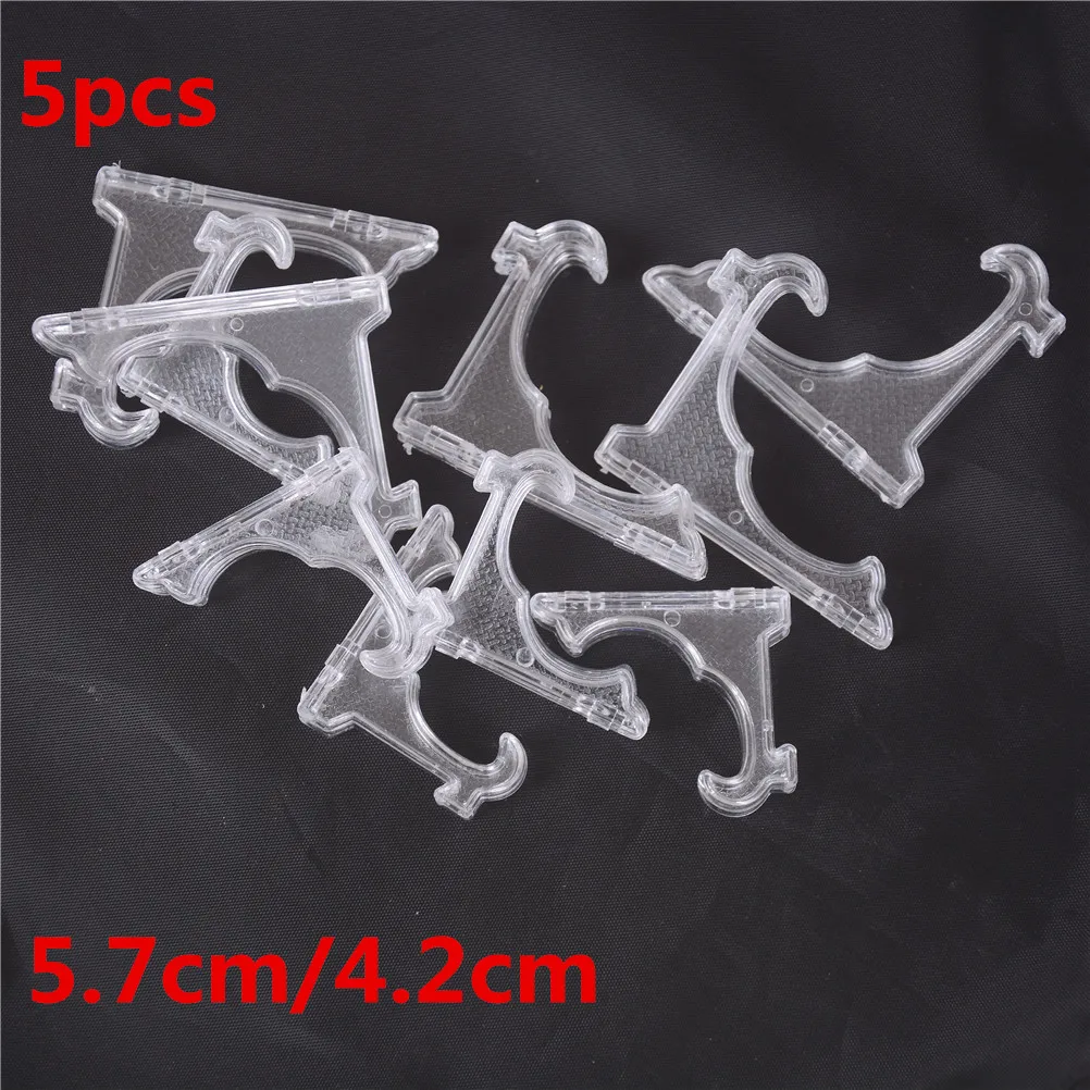5pcs 5.7cm/4.2cm Mini Clear Plastice Coin Medal Gem Badge Golf Post Card Easels Display Stand Plate Holders | Обустройство дома