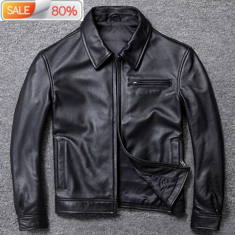 

Mens Real Cowhide Sheepskin Coat Genuine Leather Jackets for Men Motorcycle Jacket 2020 19-A005 B24272