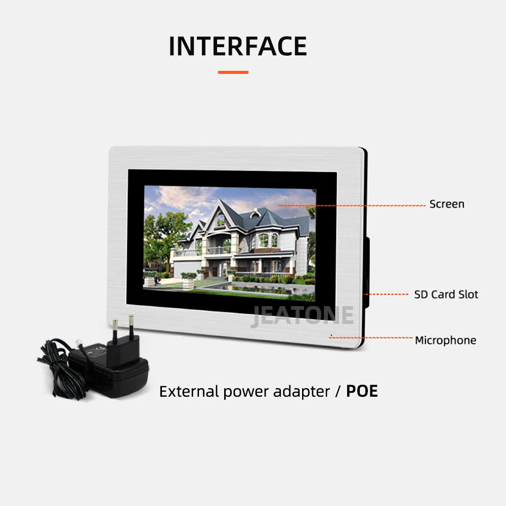 Беспроводной видеодомофон 7 дюймов POE IP Wi Fi дверной звонок система контроля