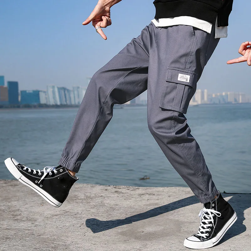 FALIZA Hip Hop Cargo Pants Mens Spring Summer Military Style Joggers Pants Men Camouflage Baggy Cas