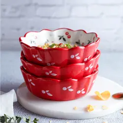 Десертная чаша креативная Милая вишня wan застекленная столовая посуда для хлебобулочных изделий Салатница 5,9 дюймов сироп чаша