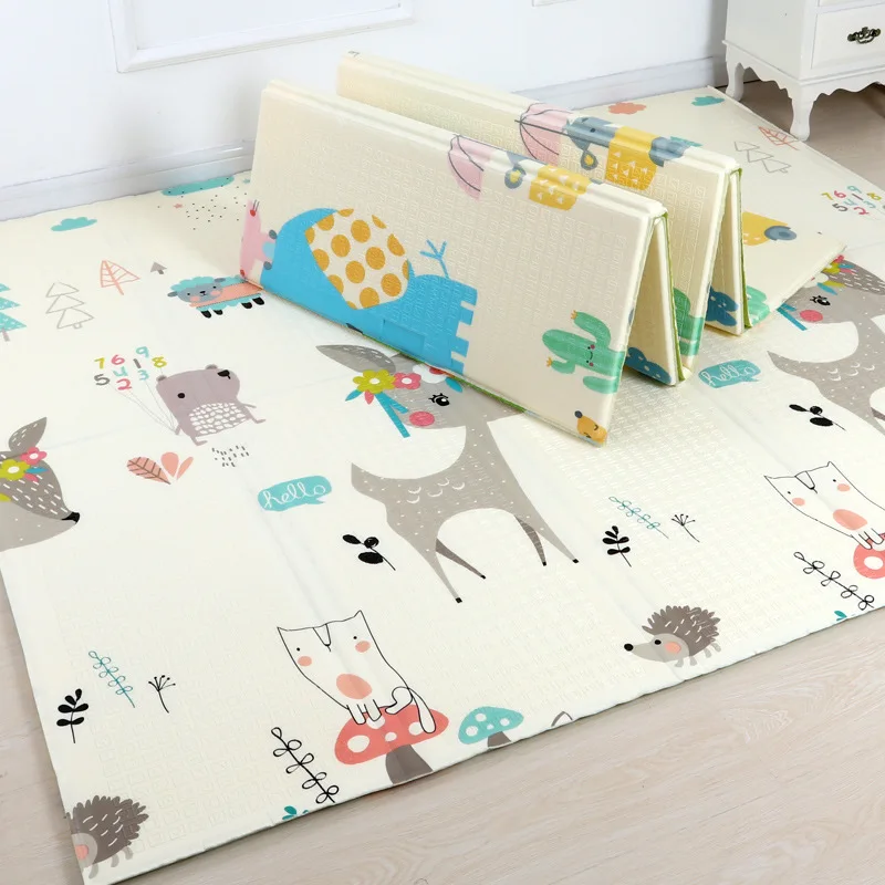 Large Size Foldable Cartoon Baby Play Mat Xpe Puzzle Children's Mat Baby Climbing Pad Kids Rug Baby Games Mats Toys For Children 0 3 years children toys baby puzzle game mat kids summer cartoon pat water pad children fun baby play mat baby playmat