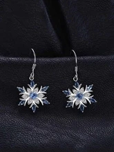  Exquisite fashion income Christmas snowflake ladies earrings Santa snowflake sacred lucky guardian gift God snowflake blessing 