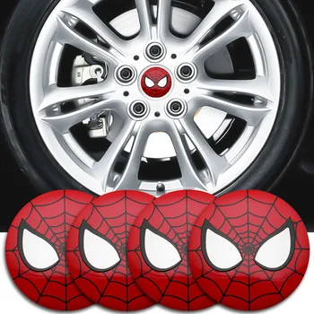 

Car styling 4Pcs Marvel The Avengers Spiderman Cartoon Tire Wheel Center Hub Cap Badge Decal Sticker Accessories