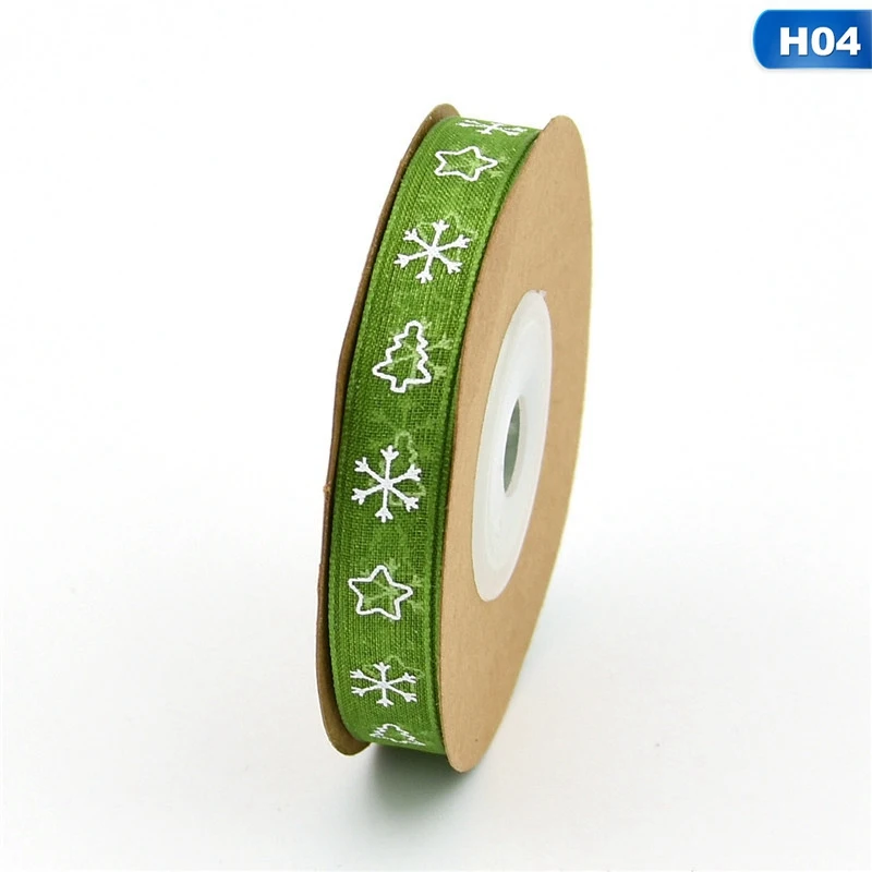 Ширина 1 см длина 10 м/20 м белый красный Снежинка Дерево органза ленты DIY Bownot подарочная упаковка вечерние рождественские ленты украшения