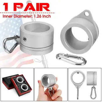 

1Pair Aluminum Alloy Flag Pole Rings 360 Degree Rotating Flagpole Flag Mounting Rings Kit with Carabiner for 1.26 Inch Flagpole