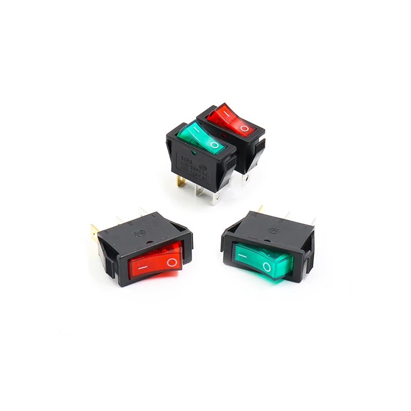 KCD3 Rocker Switch ON-OFF 2 Position 3 Pin Electrical Equipment With Light Power Switch 5PCS 16A 250VAC/ 20A 125VAC 35*31*14mm power switch