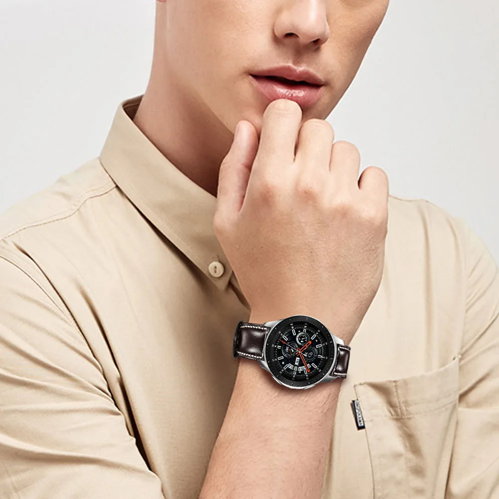 Импортный ремешок для часов из натуральной кожи 22 мм для samsung Galaxy Watch 46 мм/gear S3/gear 2 Neo Live Band быстросъемный ремень