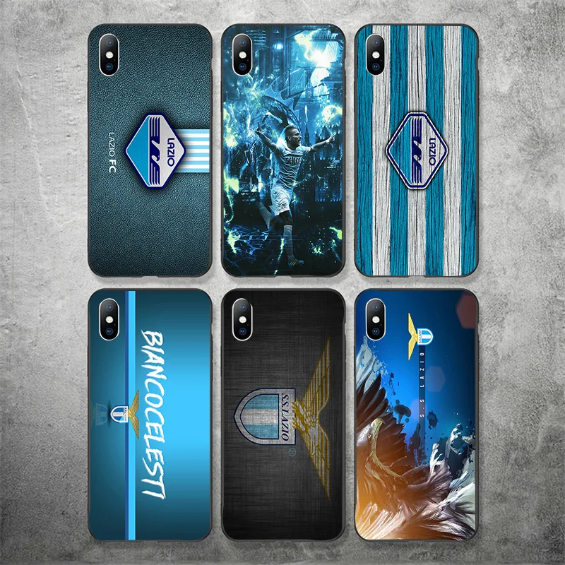Чехол для телефона Immobile чехол iphone DIY Lazio FC черный мягкий TPU iPhone 11Pro X XR XS MAX 7 8 7plus 6 6S 5S