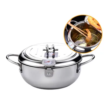 

Tempura Fryer Kitchen Deep Frying Pot Thermometre Tempura Fryer Pan Temperature Control Fried Chicken Pot Cooking Tools