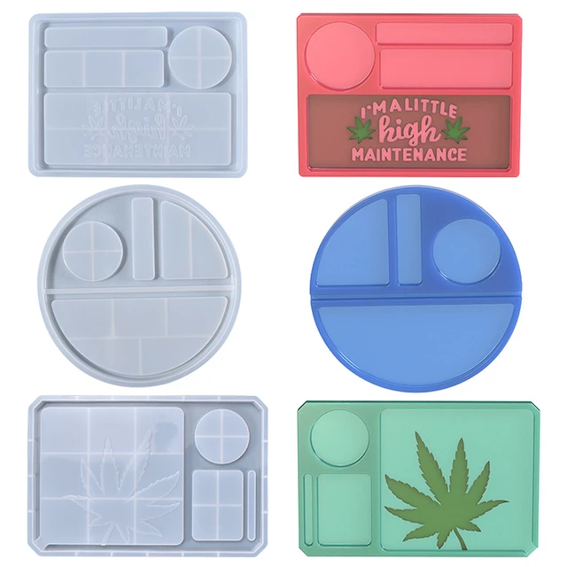 5 PCS Silicone Molds for Resin - Large Resin Molds with Rolling Tray Mold  and Resin Grinder Mold for Grind and Storage, DIY Kit - AliExpress