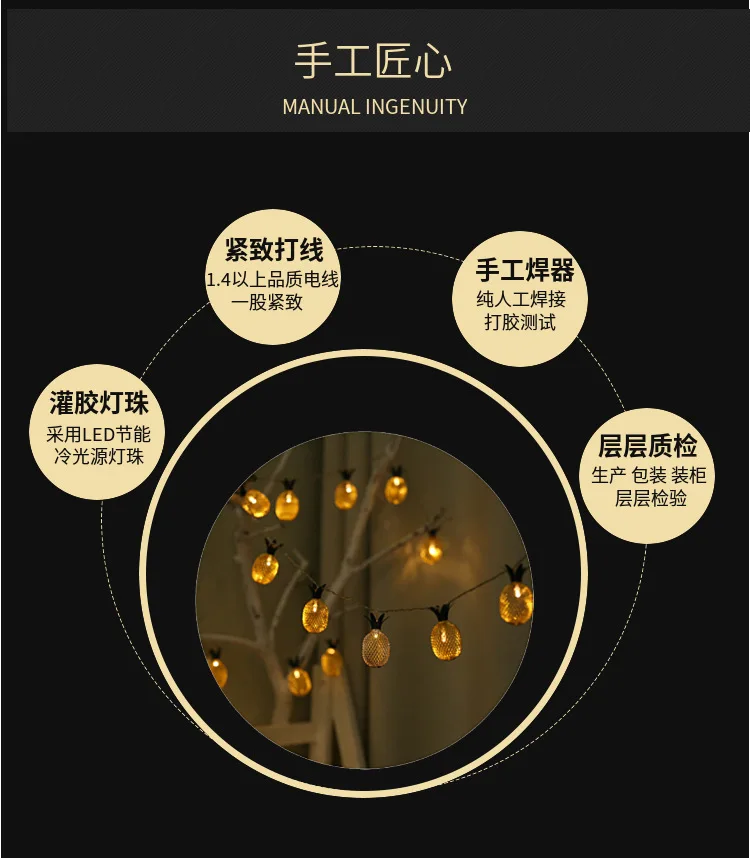 Фестиваль фруктов светильник в форме ананаса строка Утюг Античная ананас маленькие Цвет светильник светодиодный Рождественские украшения лампа USB