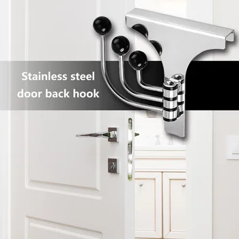 

Hot Sale Rotatable Hook Wall Door Mounted Coat Hooks Creative Triple Swing Arm Stainless Steel Hanging Home Accessory