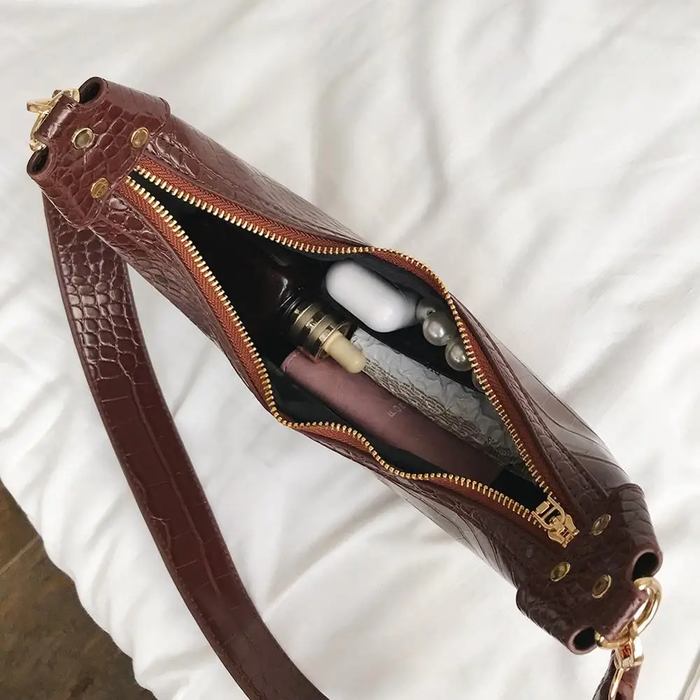  Stone Pattern Retro PU Leather Crossbody Bags For Women Small Shoulder Messenger Bag Women Casual S - 4000235558315