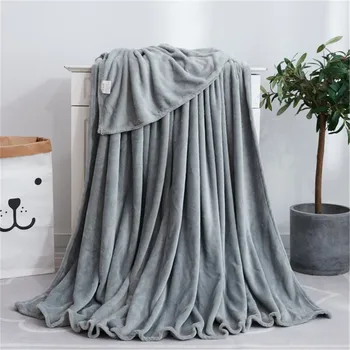 

Flannel Fleece Blanket Soft Air Conditioning Blanket Solid Color Bed Cover Plush Blanket For Travel Spring And Autumn Blanket