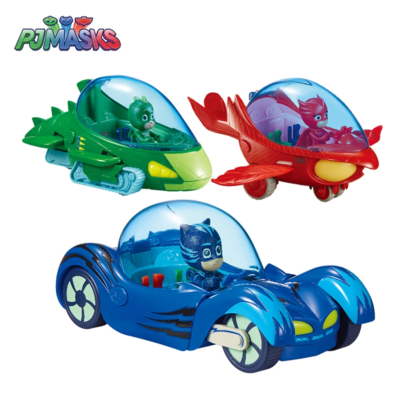 

Original Box PJ Masks Acousto-optic Vehicle Toy Set Night Superhero Catboy Owlette Gekko Anime Action Figure Model Toy Kid Gift
