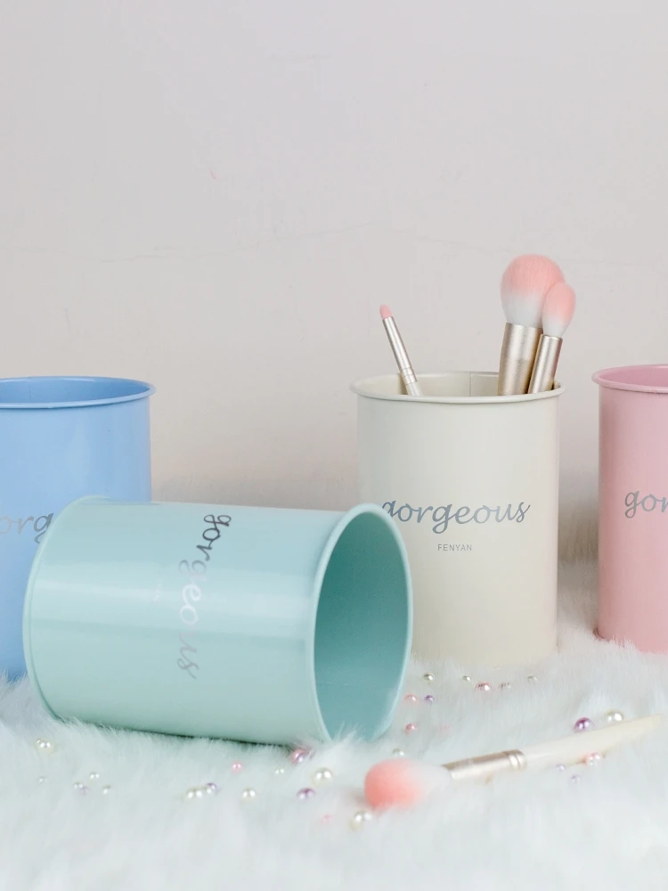 Metal Cute Home Kitchen Debris Storage Barrel Baking Tool Sundries Kitchen Supplies Tube Cosmetic Pen Storage Tube Pen Holder