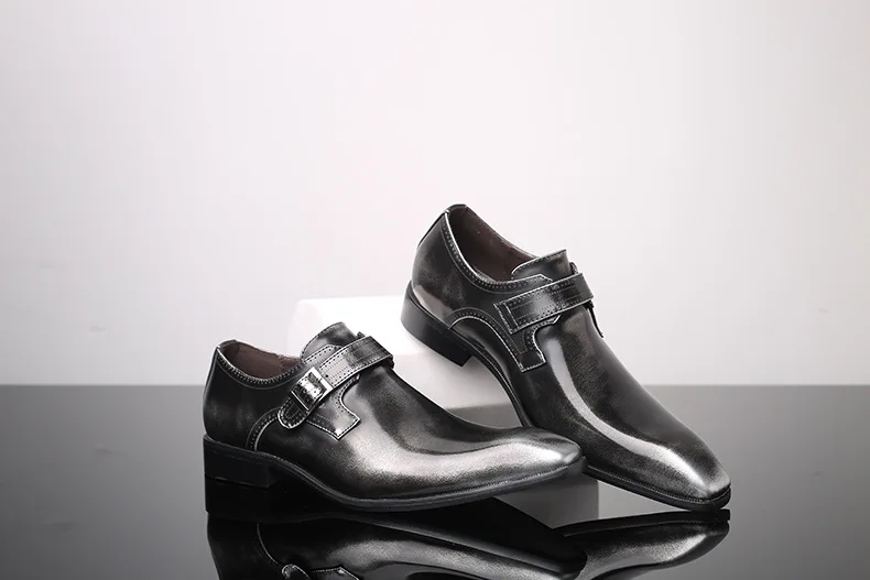 Merkmak/Новинка года; Мужская обувь; модная официальная обувь с пряжкой и острым носком; дышащие модельные туфли; большие размеры; мужские свадебные туфли