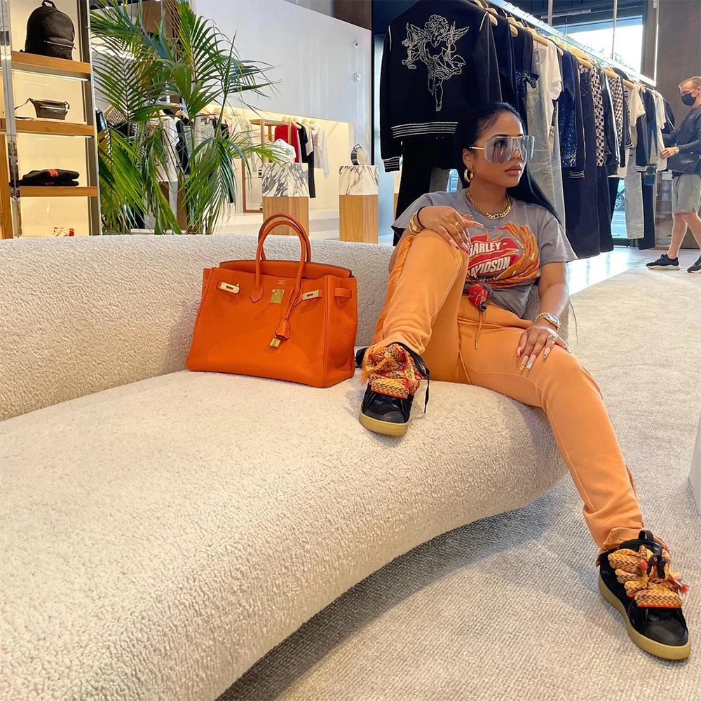 Venda por Atacado Itens a Granel Calças de Cintura Lotes Activo Wear Desportivo Feminino Extra-longo Sweatpant Casual Harajuku Lado Borlas Emendadas Alta 14 Moda Feminina