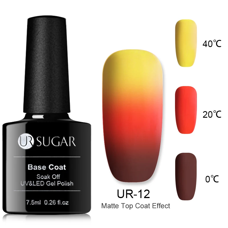 12 Ur Sugar, 7,5 мл, матовый термогель, меняющий температуру, УФ-гель, лак, матовый эффект, отмачивается, УФ светодиодный Гель-лак для маникюра, сделай сам - Цвет: 12