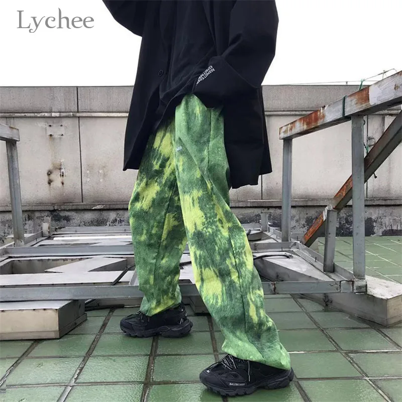 Lychee Harajuku, женские брюки с вышивкой, эластичная резинка на талии, свободные Вельветовые женские брюки, повседневные весенне-осенние женские штаны