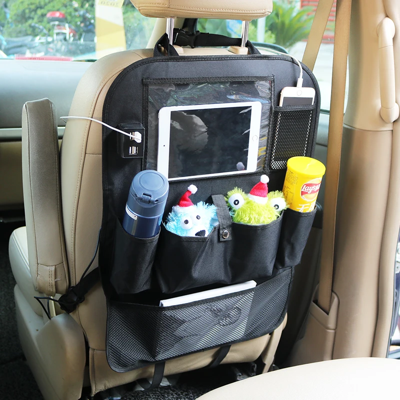 Сумка Органайзер LCAV на заднее сиденье автомобиля с зарядным кабелем 4 USB|Все для
