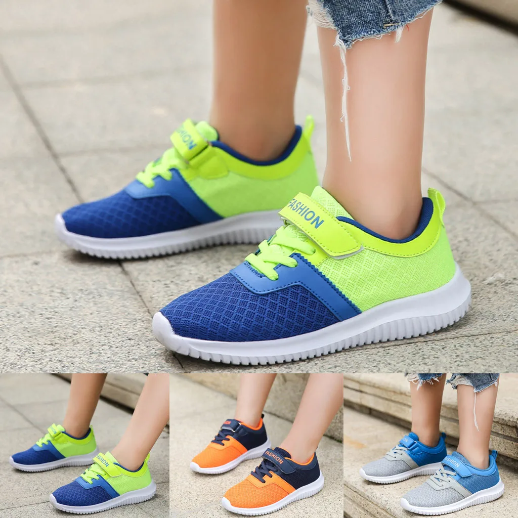

Boys And Girls Fly Knit Breathable Sneakers Fashion Non-Slip Outdoor Shoes Children's suit High Quality