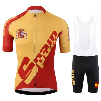 

2020 Spain Cycling Jersey Set Pro Team Bicycle Jersey Men Cycling Clothing Bib Shorts Suits Bike Wear Jersey Orbeaing Ciclismo