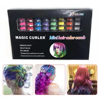 

Fashion 10 Colors Disposable Personal Use Hair Chalk Color Comb Dye Kits Temporary Party Cosplay Salon Hair Coloring