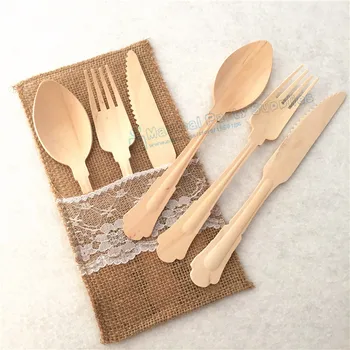 

Free Ship 600pcs Wooden Taster Spoons Eco-friendly Delicate Knife Birthday Dessert Forks Wooden Utensil for Wedding Baby Shower