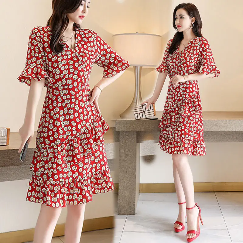 

Платье с коротким рукавом, женская летняя юбка с принтом, модное женское платье миди, женское платье, женское платье